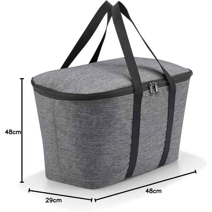 Сумка Reisenthel з сумкою-холодильником, кошик для покупок, сумка для покупок, Isobag, ізольована сумка, сумка-холодильник, кошик-холодильник (чорний сріблястий Twist)