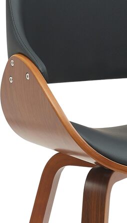 Обідній стілець CLP Vangale I кухонний стілець з каркасом з гнутої деревини I м&39який стілець зі спинкою, колір горіх/чорний, матеріал штучна шкіра штучна шкіра горіх/чорний