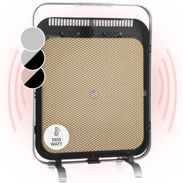 Інфрачервоний обігрівач Klarstein, портативний електричний обігрівач, радіаційний обігрівач для приміщень, енергозберігаючий електричний обігрівач, окремостоячий інфрачервоний обігрівач з мармуровим покриттям, термостат, захист від замерзання, 1300 Вт, ср