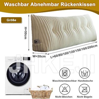 Подушка для спинки ліжка 100 см, сіра подушка для спинки ліжка, велика трикутна подушка для підтримки спини, плюшева клиноподібна подушка для узголів&39я ліжка, подушка для спинки до стіни, подушка для спинки, яку можна прати, сіра 1005020 см