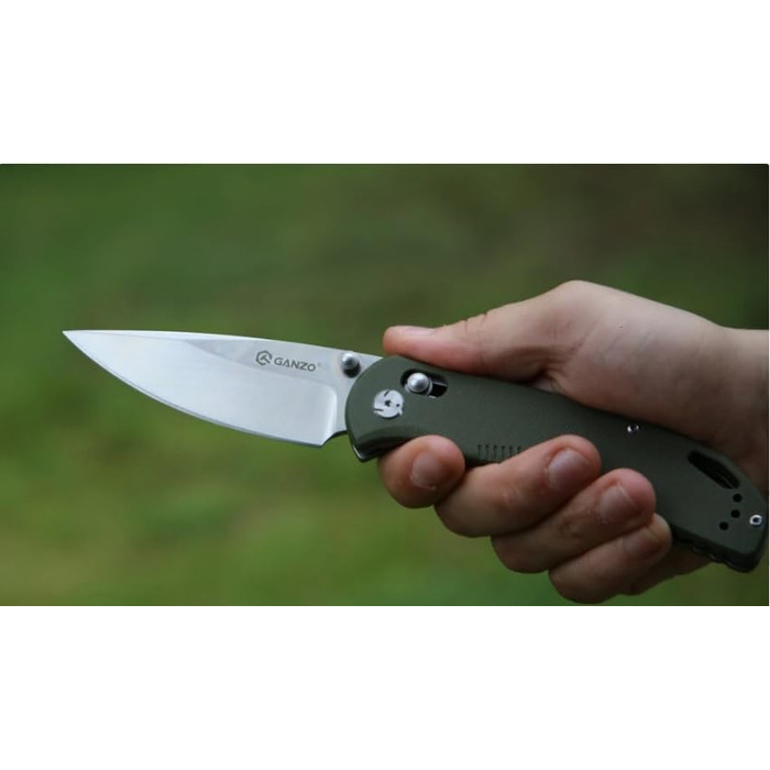 Ніж Ganzo G7531 Колір рукоятки зелений - Довжина клинка 8.9 см - Механізм замикання G-Lock - Сталь клинка нержавіюча сталь 440C