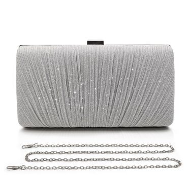 Жіноча блискуча сумка-клатч Pahajim, елегантна маленька сумочка, сумка для весілля, вечірки, побачення (срібна), 2 шт.