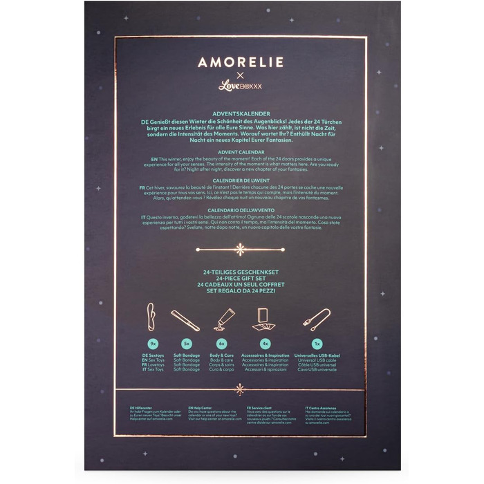Еротичний адвент-календар AMORELIE Original 2025, 24 інтимні сюрпризи для пар