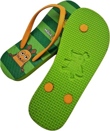 Дитячі шльопанці, сандалі-шльопанці &quotМишка &quotТри друзі&quot&quot, пляжне взуття для літа, відпочинку, піщано-пляжний мотив, капці для купання для дівчаток та хлопчиків, розмір 30-34 (31,5 EU). &quotТри друзі&quot