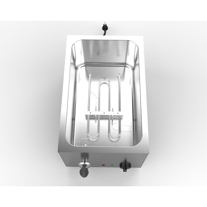 Професійна електрична паста-плита METRO, нержавіюча сталь, 25 л, 3200 Вт, 3 кошики, срібло