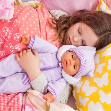 Функціональна лялька, інтерактивна лялька Piccolina Magic Eyes, рухає ротом, моргає та закриває очі, говорить, фіолетова, 46см, 94