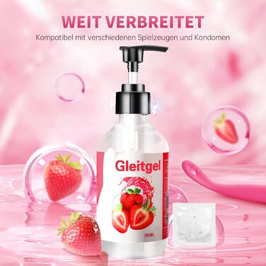 Лубрикант Paakee на водній основі зі смаком полуниці, 300 мл