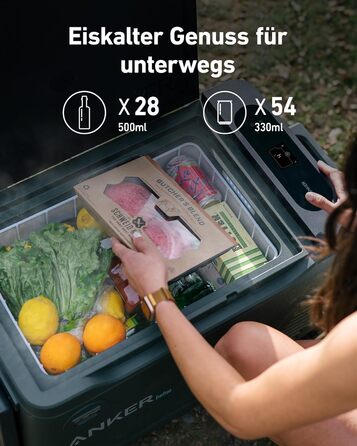 Акумуляторний охолоджувач Anker EverFrost зі знімним акумулятором 299Wh, одночасне охолодження заморожування, 2-зонний компресорни