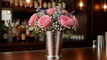 Франкфуртська посріблена кружка, 11 см, 250 мл, з кованим обідком та бісером, преміальна посріблена кружка для напоїв, стійка до потьмяніння, елегантна