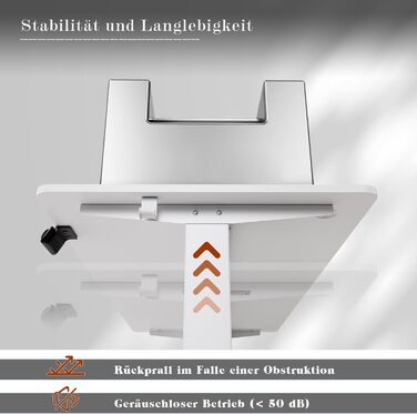 Стіл Flamaker з регульованою висотою, електричний стіл з регулюванням висоти для роботи сидячи та стоячи, комп&39ютерний стіл з функцією пам&39яті, міцний стіл для роботи стоячи, офісний стіл, 180 x 80 см, білуватий