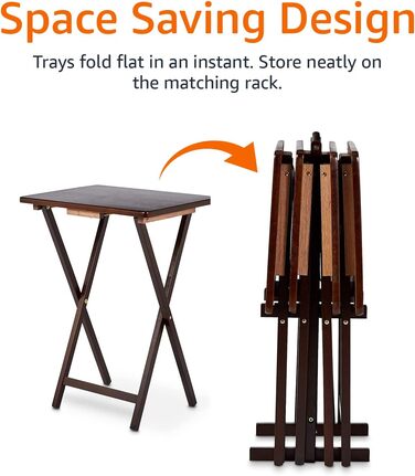 Складані дерев&39яні журнальні столики Storeo Basics з підставкою, комплект з 4 шт. , колір еспресо коричневий