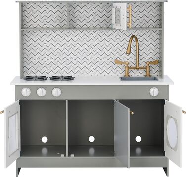 Сіра дитяча кухня Ігрова кухня Дитяча ігрова кухня Дерев&39яна кухня Teamson Kids TD-12681A