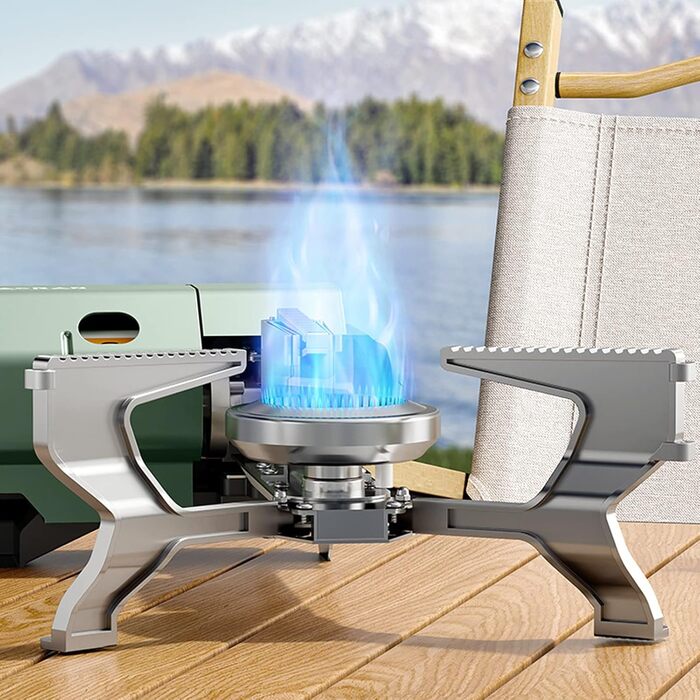 Кемпінгова плита SYFUNLV, портативна газова варильна поверхня з сумкою для перенесення, складна плита 27,5 * 10,5 см з газовим картриджем, кемпінгова плита 2,6 кВт з п'єзопідпалом, для кемпінгу, походів і вечірок (зелена)