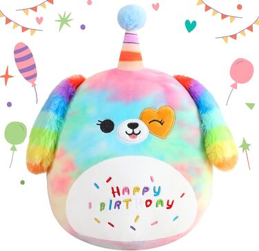 З днем народження м&39яка іграшка 10&39 райдужний песик м&39які іграшки мила плюшева подушка єдиноріг собака плюшева іграшка для дітей дівчинка хлопчик 25 см райдужний песик 25 см