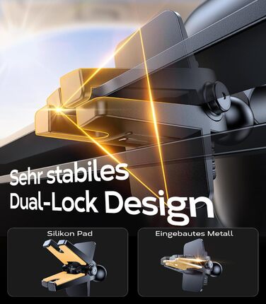 Найкращий військовий автомобільний тримач мобільного телефону 20 кг міцна присоска та металевий вентиляційний затискач з подвійним