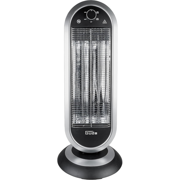 Інфрачервоний обігрівач Gde GIH 900 (потужність нагріву 900 Вт, 2 рівні нагріву (450/900 Вт) з коливаннями або без них, максимальна продуктивність обігріву приміщення 20 м, карбонові нагрівальні елементи, велика основа та захист від перекидання, ручка для