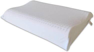 Подушка з натурального латексу, модель з подвійною хвилею - Перфорована латексна подушка, ультрадихаюча, природний та здоровий відпочинок - максимальний комфорт, ергономічна, антибактеріальна - 100 зроблено в Італії