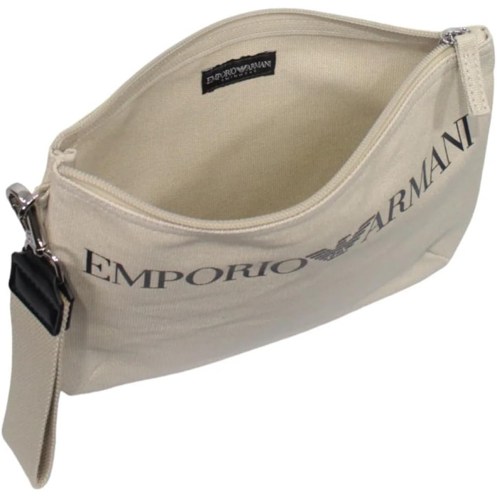 Сумка-сумка з логотипом Emporio Armani унісекс одного розміру перламутрово-сірого кольору
