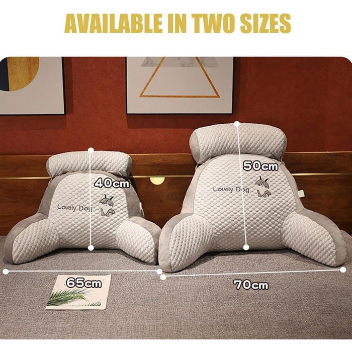 Подушка для читання з підлокітниками для ліжка, подушка для спини, подушка для підтримки попереку, знімна подушка для дивана та ночі, подушка для рук для відпочинку, перегляду телевізора, гри, роботи 70x50 см Рожева