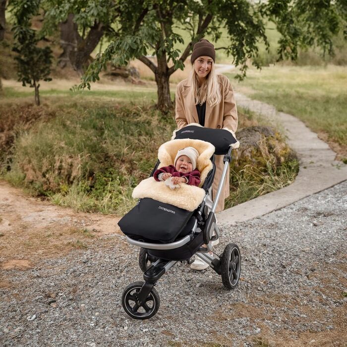 Муфта для ніг Hofbrucker з овечої шкіри Putzi для коляски, баггі/зимова муфта для ніг вітро- та водовідштовхувальна/тепла муфта дл