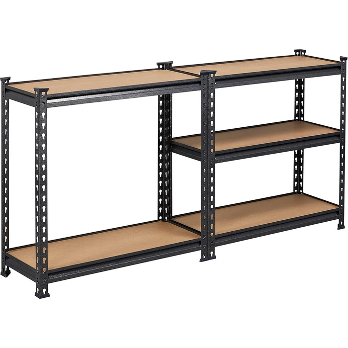 Ярусний стелаж для зберігання Yaheetech з регульованими полицями, міцний стелаж, підвальний стелаж, окремостоячий стелаж, стелаж без болтів, вантажопідйомність 175 кг на полицю, 75x30x153 см/чорний, 5-