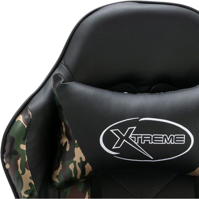 Ігрове крісло, чорне з камуфляжним візерунком, штучна шкіра, модель ігрового крісла 320095