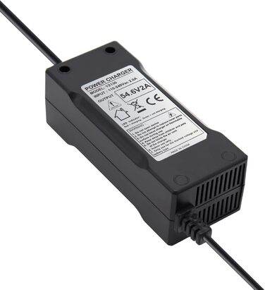 Зарядний пристрій Abakoo 48V з літієвим акумулятором, адаптер живлення 54.6V 2A для велосипеда, електричного скутера 48V 13S з акумулятором з 3-контактним/3-контактним вбудованим роз&39ємом