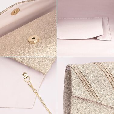 Клатч жіночий Larcenciel, блискуча сумочка з ланцюжком, вечірня сумочка з металевими паєтками для нареченої, елегантна сумка на плече для весілля, вечірки, побачення, золотий колір