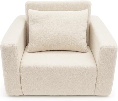 Розкладне дитяче крісло Odolplusz Дитячий диван, міні-крісло, дитяче крісло, затишне крісло Дитячі меблі для дитячих кімнат (Тедді Бежевий)