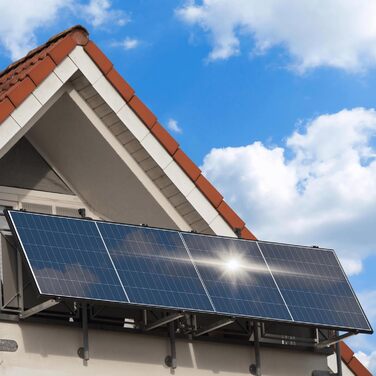 Балконна електростанція SUNNIVA 2000 Вт ДВОХФАЗІАЛЬНА FULLBLACK з інвертором Ecoflow 800 Вт, фотоелектричною сонячною системою, 4 сонячними модулями зі скла по 500 Вт, включаючи кабель 5 м, Bluetooth WIFI, повний комплект