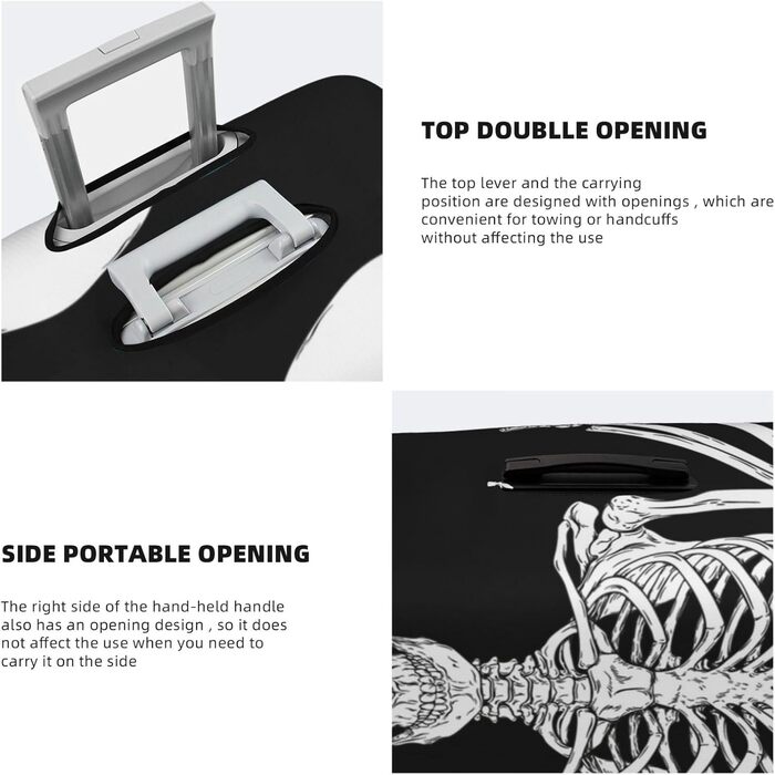 Чохол для валізи Totenkopf, міцний захист для багажу розміром 45.7-81.3 см, XL, чорний