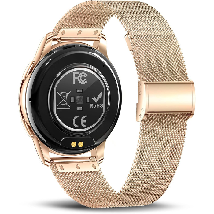 Розумний годинник maoo Ventura для жінок із функцією дзвінків, 1,32-дюймовий AMOLED-дисплей, монітор серцевого ритму, SpO, монітор артеріального тиску, понад 100 спортивних режимів, водонепроникність IP67, 5 ремінців рожевого золота