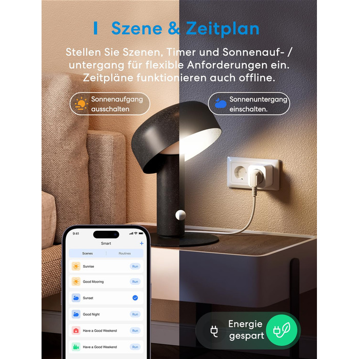 Розетка Wi-Fi Meross із вимірюванням потужності 16 А, розетка з таймером Smart Home з голосовим керуванням і дистанційним керуванням, Wi-Fi Smart Plug працює з Alexa, Google Home, SmartThings, упаковка з 4 шт.