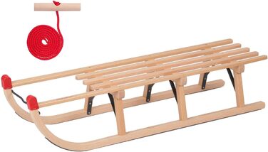 Дерев'яні санки 110 см санки для снігу спинка санок тягнеться мотузкою спинка (стандартні санки 110 см зі спинкою сидіння)