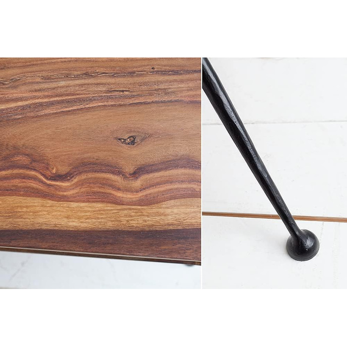 Журнальний столик invicta INTERIOR Design Alpha 100 см, деревина шишам, стіл для вітальні, ретро, масив дерева