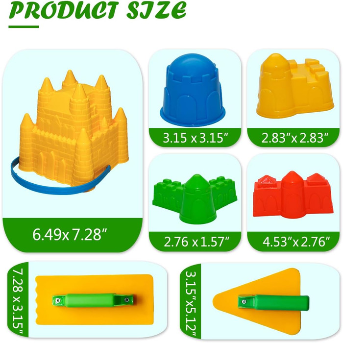 Набір пляжних пісочних іграшок Holady з 7 частин, включаючи пляжні іграшки, формочки для замків, форми для піску, пляжне відро, набір інструментів для лопат, веселі ігри на свіжому повітрі, пляжні аксесуари для хлопчиків та дівчаток