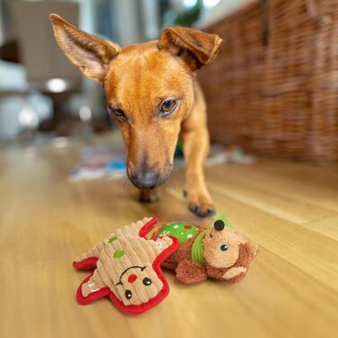 Набір плюшевих іграшок для собак THE TWIDDLERS, 6 шт., різдвяна тематика