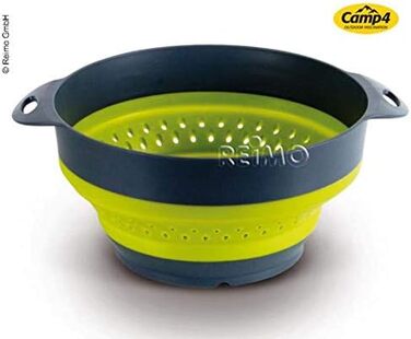 Силіконова миска та силіконове ситечко Camp4, складні 2-в-1, сіро-лаймові