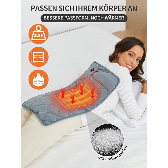 Бездротова ковдра з підігрівом Vofuoti з акумуляторною батареєю, 10000 мАг, нагрівальна подушка для спини з 3 режимами нагріву, електрична нагрівальна подушка для спини, плечей, живота, шиї, ніг, колін, можна прати в пральній машині, подарунок на День мат