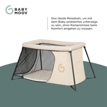 Дорожнє ліжечко Babymoov Moov & Sleep, ультракомпактне та легке (&lt5 кг), швидке та просте складання та розбирання, підходить для дітей від народження до 4 років, розширюється до ігрового майданчика, зручне (щільність матраца 25 кг/м)
