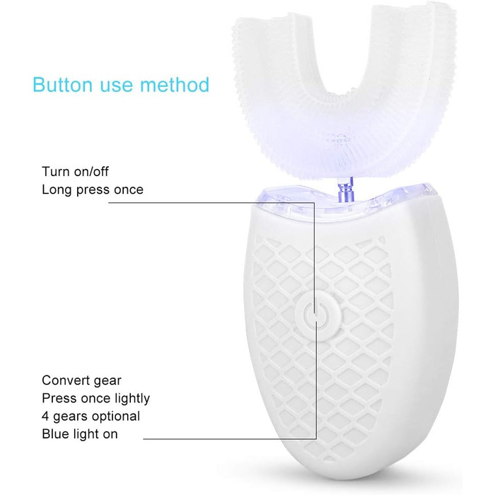 Подібна зубна щітка для дорослих, електрична автоматична зубна щітка з силіконовою щіткою Зубна щітка для чищення акумуляторна, для чоловіків Жінки Здоров'я порожнини рота (біла)