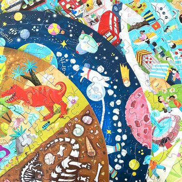 Круглий пазл boppi World Map зі 100 переробленого картону, 150 елементів із тваринами для дітей 3 4 5 6 7 8 років, діаметр 58 см