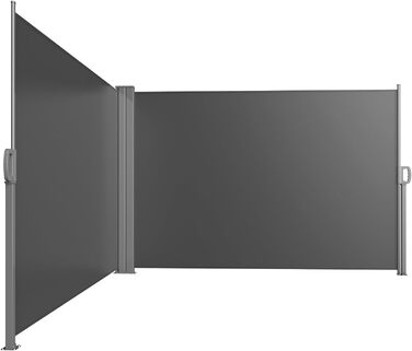 Розсувна двостороння бічна маркіза, створює приватність на вулиці, до 6 м, функція автоматичного згортання, захист від сонця та вітру, бічна шторка як екран для забезпечення конфіденційності (антрацит, висота 1,53 м, антрацит 160 см)