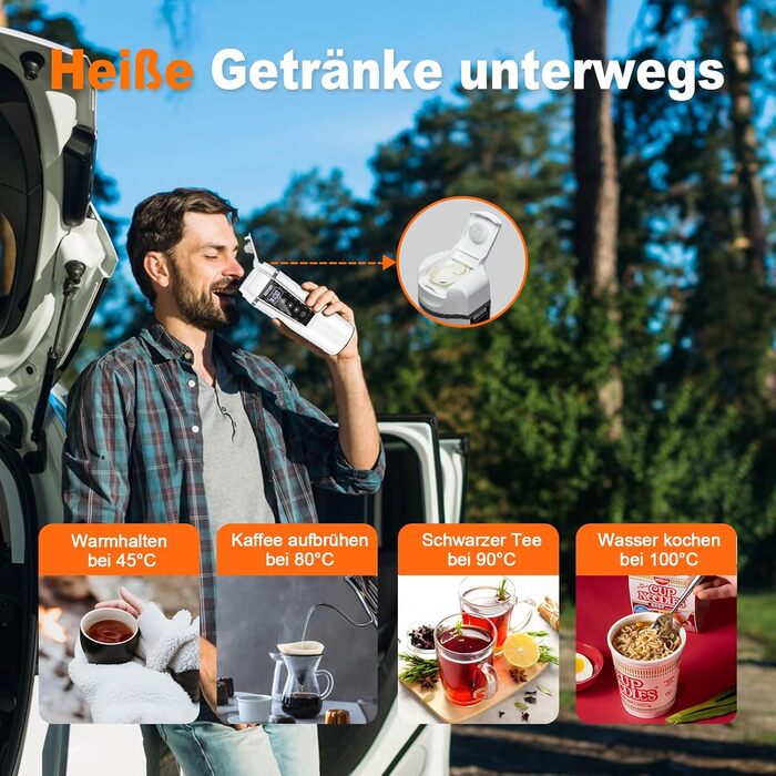 Подорожній чайник автомобільний 12v 24v для автомобіля вантажівки таксі дитини, чайник швидкого нагріву для автомобіля подорожня к