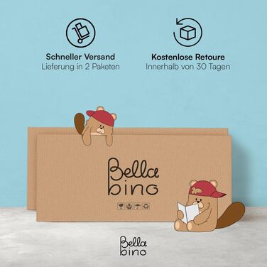 Дитяче ліжко Bellabino Aspy 90x200 см Двоярусне ліжко з поручнями та рейковою основою Ліжко середнього класу з драбиною з масиву сосни білого/натурального кольору Дитяче ліжко для хлопчиків та дівчаток без матраца білого кольору - Без шухляд