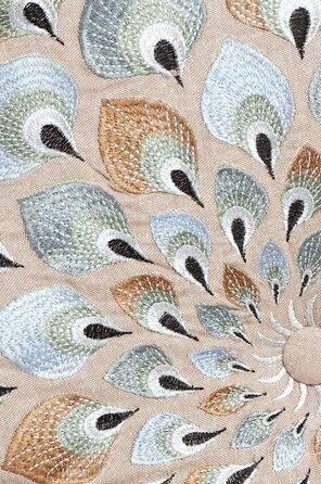 Круглий бавовняний пуф Azet -2- ø 50 см з наповнювачем Підлогова подушка, подушка в східному стилі Вишитий пуф, табурет, пуф для ніг як східний декор