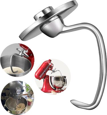 Гачок для тіста HOMGEN для посудомийної машини з нержавіючої сталі Kitchenaid 4.5/5QT Безпечний для кухонного міксера KSM150 K45 K45SS KSM75 KSM175 Заміна