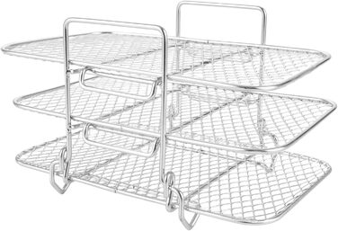 Решітка для гриля для фритюрниці LOLYSIC 2 шт. , 19 x 12.8 x 11.5 см, тришаровий багатоцільовий гриль, знімний дренаж і дегідратор з нержавіючої сталі 304, пароварка для їжі