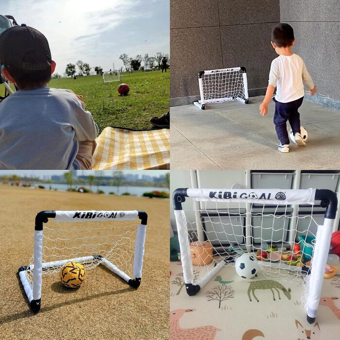 Складані міні-футбольні ворота для дітей, 60x45 см / 90x60 см / 115x80 см, футбольні ворота для саду, маленькі складні футбольні ворота, подарунок для приміщень/відкриттів/саду, 60x45 см, білий колір, ворота футбол