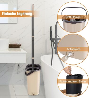 Набір швабр Midyb з відром, швабра для підлоги та відро з 6-ма насадками для вологого та сухого прибирання, швабри з мікрофібри дл